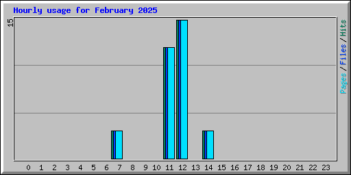 Hourly usage for February 2025
