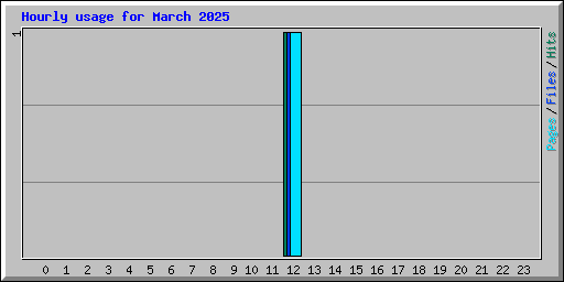Hourly usage for March 2025